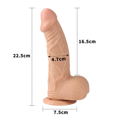 Tikroviškas dildo su siurbtuku ir ilgiu