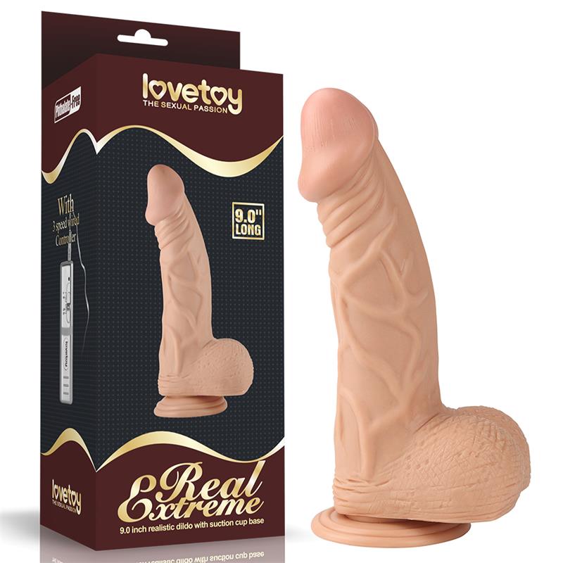 Tikroviškas dildo su siurbtuku ir ilgiu