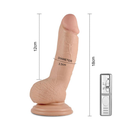 Dildo su vibracija ir nuotolinio valdymo pultu