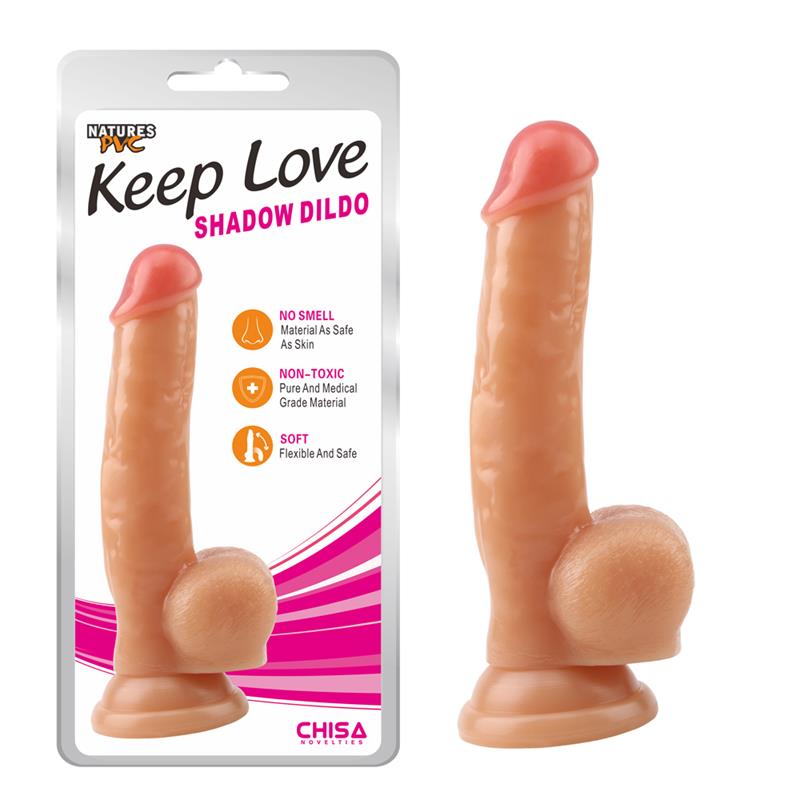 Tikroviškas dildo su siurbtuku ir natūralia tekstūra