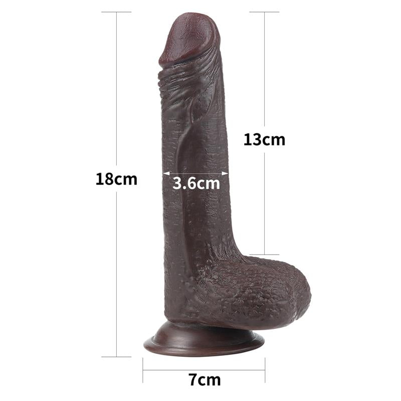 Dvisluoksnis dildo su tikroviška tekstūra