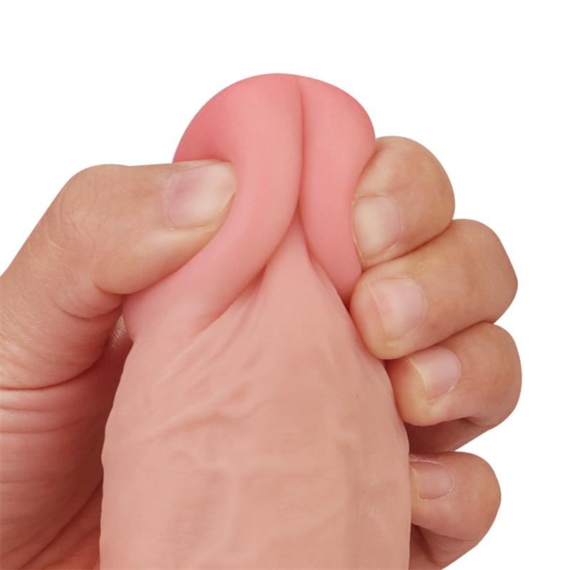 Dvisluoksnis dildo su natūralia tekstūra