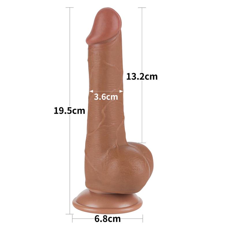 Tikroviškas dildo su dvigubo tankio pojūčiu