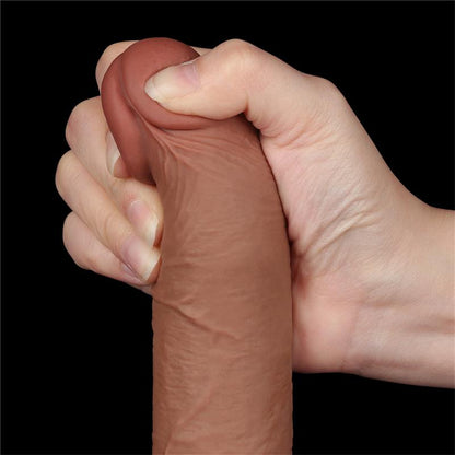 Tikroviškas dildo su dvigubu tankiu ir lankstumu