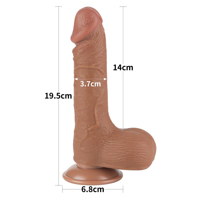 Tikroviškas dildo su dvigubu tankiu ir lankstumu