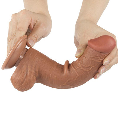 Realistinis dildo su dviejų sluoksnių konstrukcija