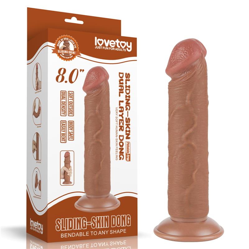 Realistinis dildo su dviejų sluoksnių konstrukcija