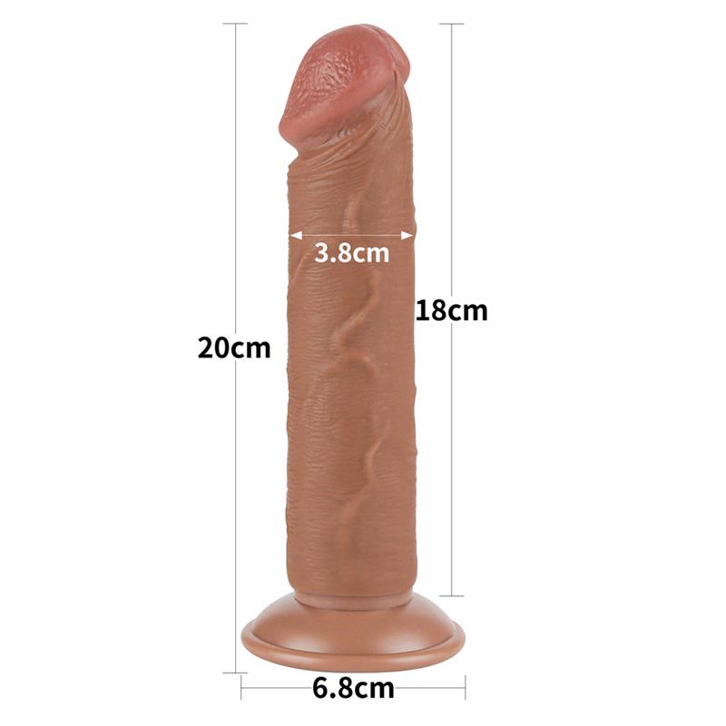 Realistinis dildo su dviejų sluoksnių konstrukcija