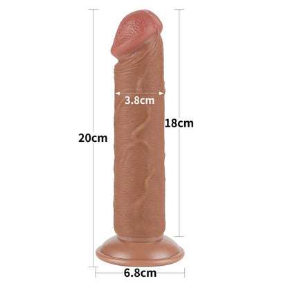 Realistinis dildo su dviejų sluoksnių konstrukcija