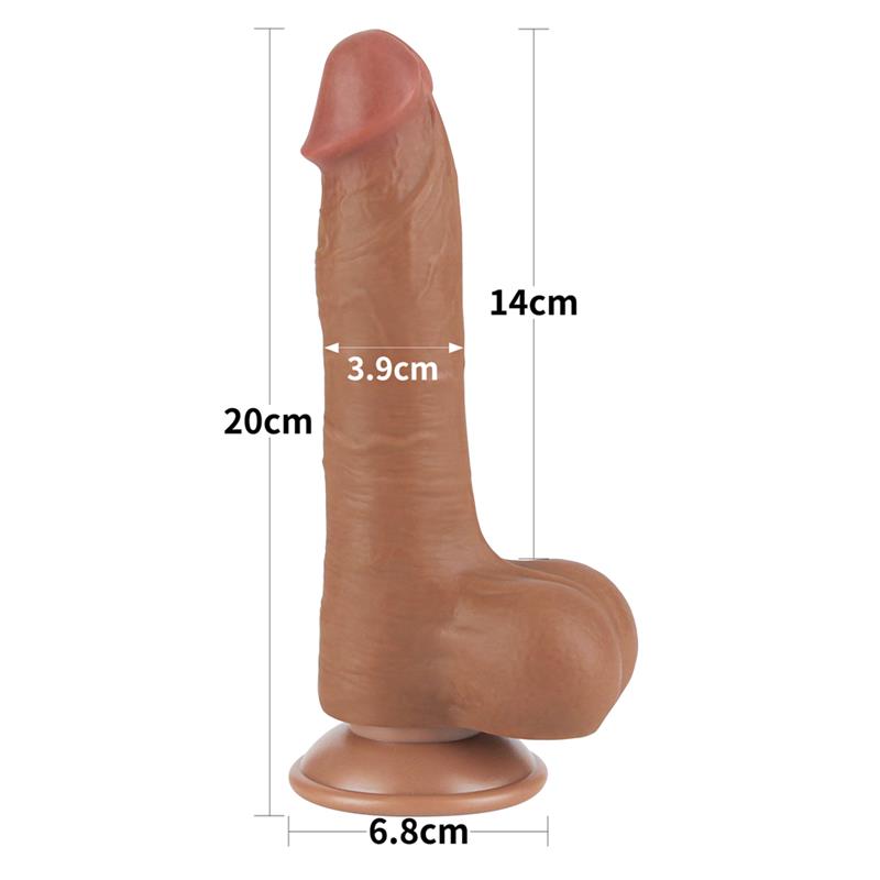 Dvigubo sluoksnio dildo su natūraliu pojūčiu