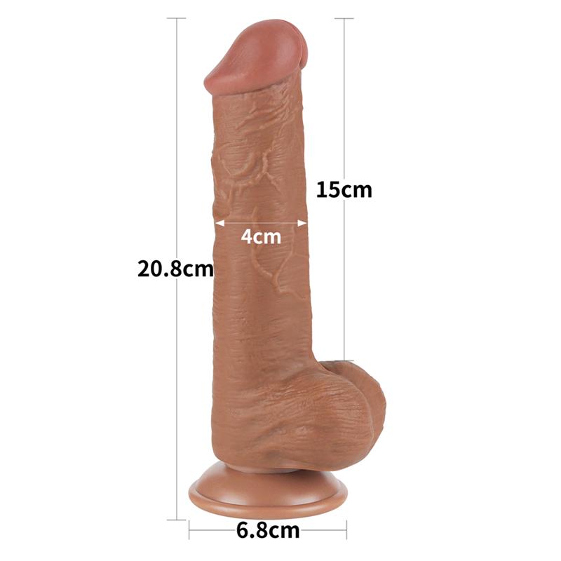 Realistinis dildo su dviejų sluoksnių konstrukcija