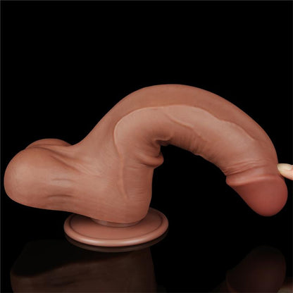Realistiškas dildo su dvigubo tankio tekstūra
