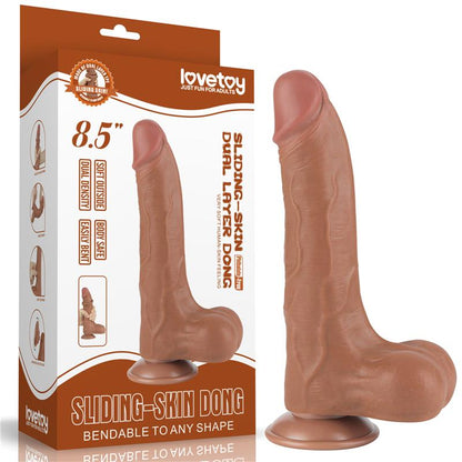 Realistiškas dildo su dvigubo tankio tekstūra