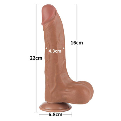 Realistiškas dildo su dvigubo tankio tekstūra