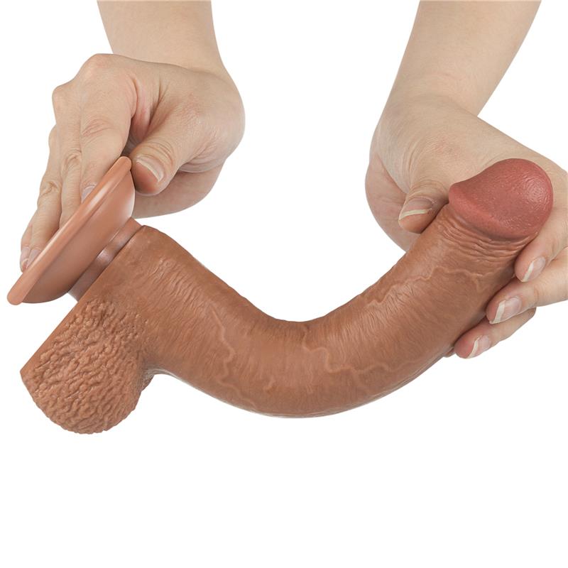 Dviejų sluoksnių dildo su lankstumu ir tikroviškumu