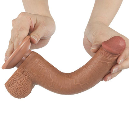 Dviejų sluoksnių dildo su lankstumu ir tikroviškumu