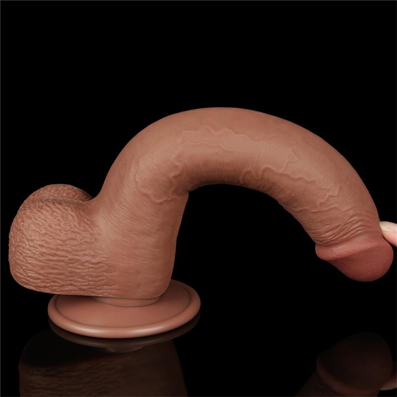 Dviejų sluoksnių dildo su lankstumu ir tikroviškumu