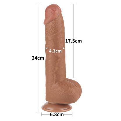 Tikroviškas dildo su dviejų sluoksnių konstrukcija