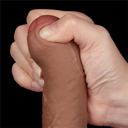 Tikroviškas dildo su dviejų sluoksnių konstrukcija