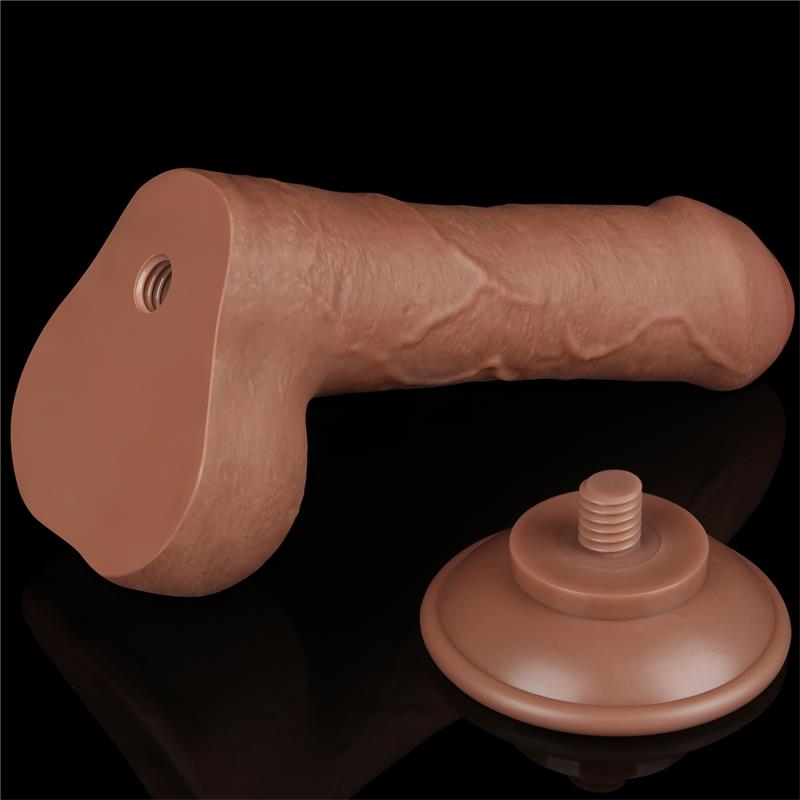 Tikroviškas dildo su dviejų sluoksnių konstrukcija