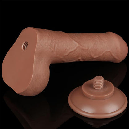 Tikroviškas dildo su dviejų sluoksnių konstrukcija