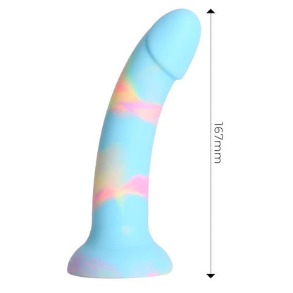 Dildo su siurbtuku ir glotniu paviršiumi