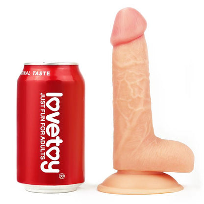Realistiškas dildo su siurbtuku ir minkšta tekstūra
