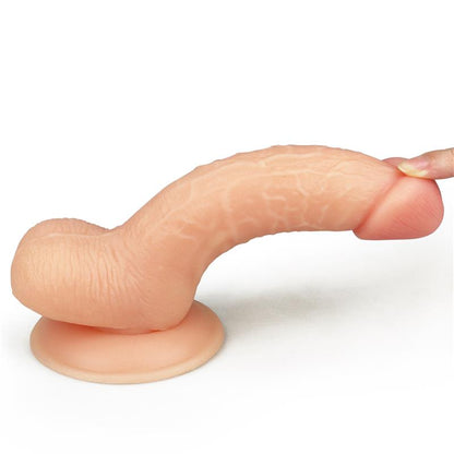 Realistiškas dildo su siurbtuku ir minkšta tekstūra