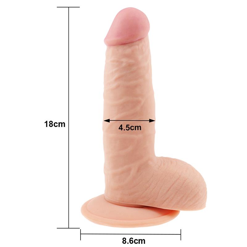 Anatomiškas dildo su siurbtuku ir minkšta tekstūra