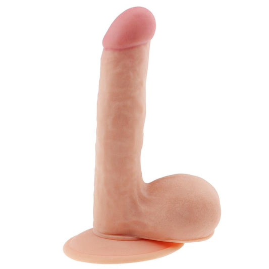 Minkštas dildo su siurbtuku ir tikrovišku pojūčiu