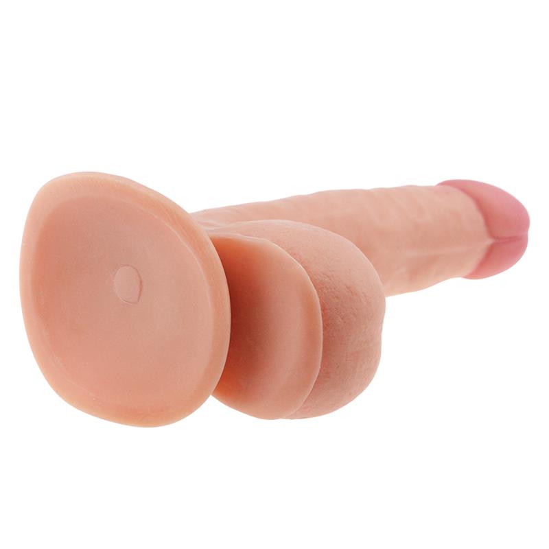 Minkštas dildo su siurbtuku ir tikrovišku pojūčiu