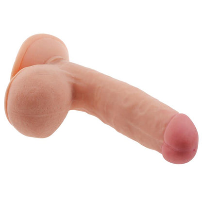 Minkštas dildo su siurbtuku ir tikrovišku pojūčiu
