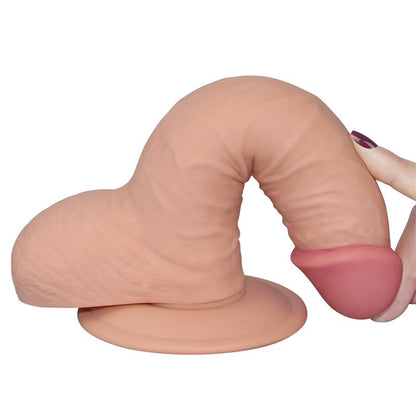Anatomiškas dildo su siurbtuku ir minkšta tekstūra