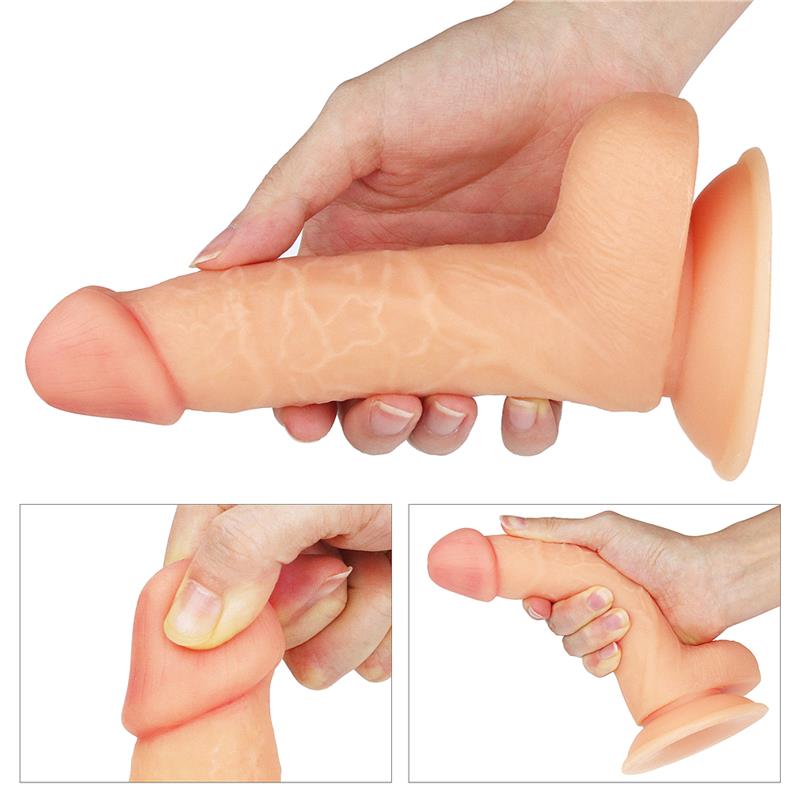 Dildo su siurbtuku ir tikrovišku paviršiumi