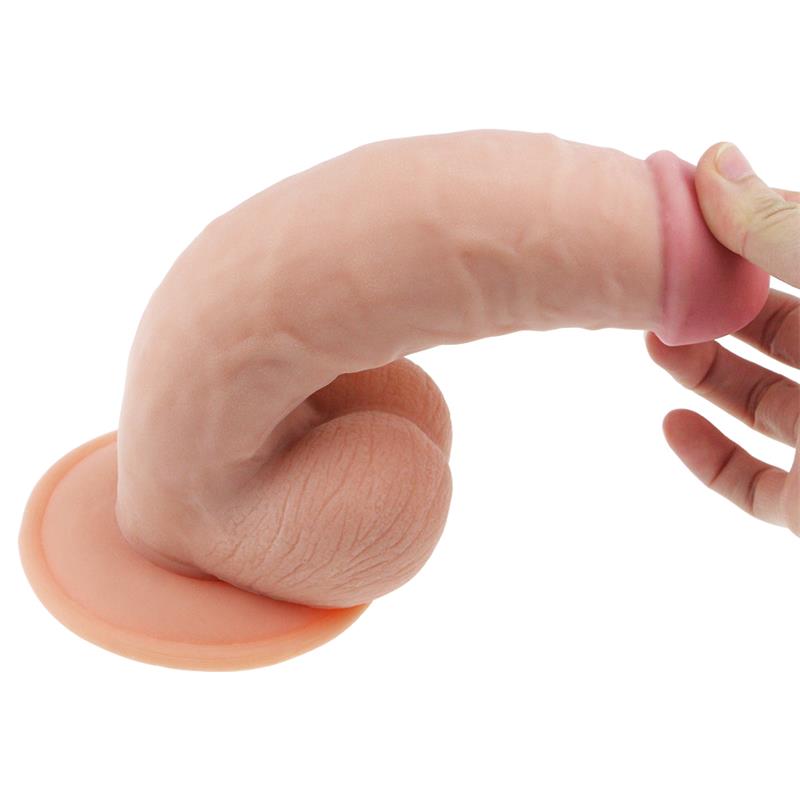 Minkštas dildo su siurbtuku ir realistiška tekstūra
