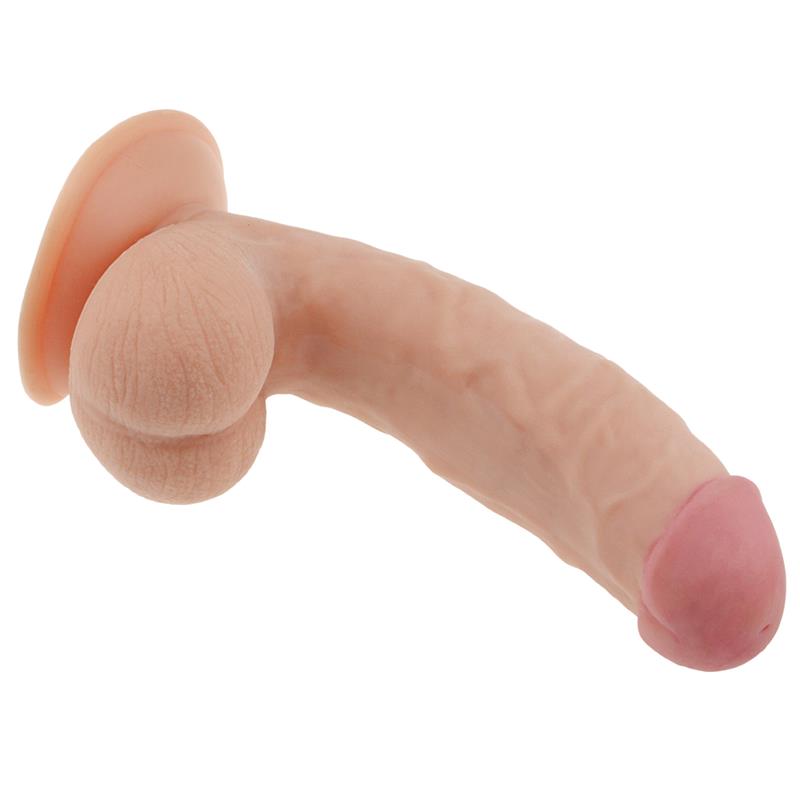Minkštas dildo su siurbtuku ir realistiška tekstūra