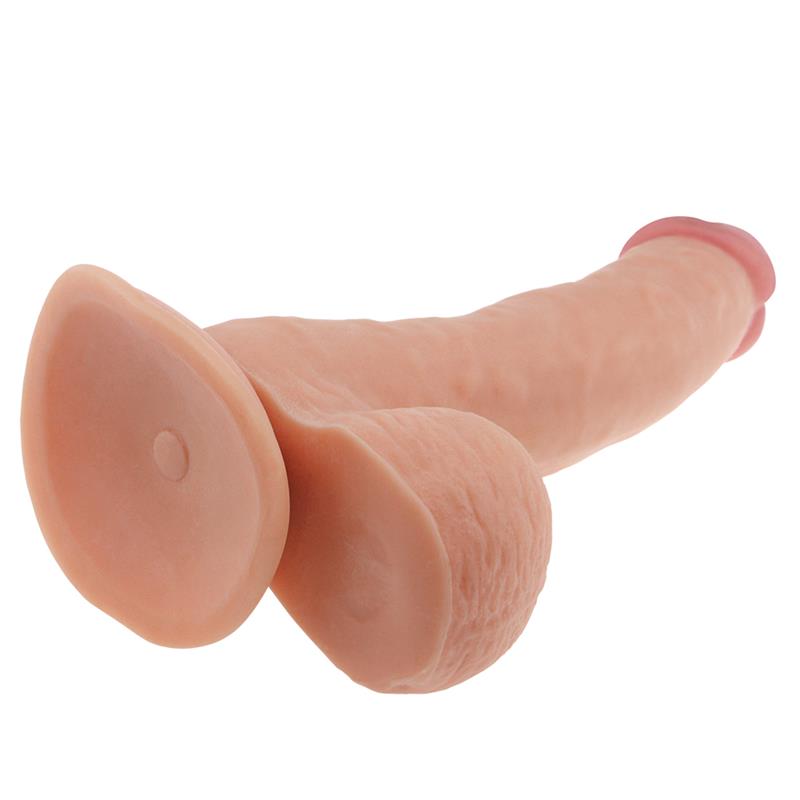 Realistinis dildo su siurbtuku ir minkšta tekstūra