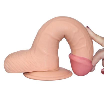 Dildo su siurbtuku ir minkšta TPE danga