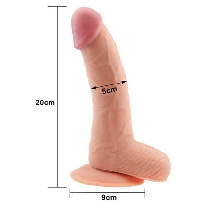 Dildo su siurbtuku ir minkšta TPE danga