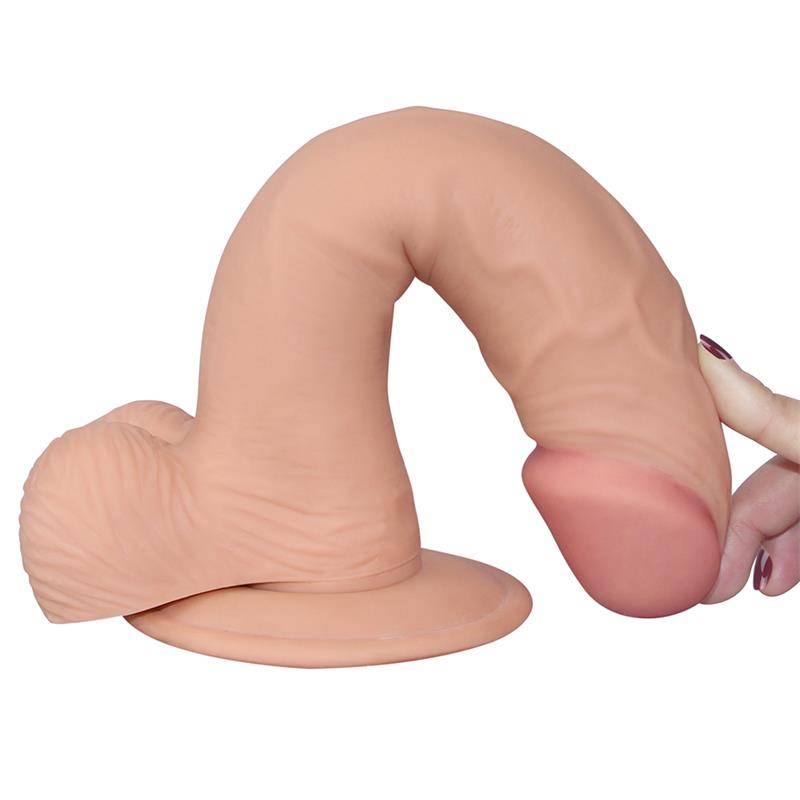 Minkštas dildo su siurbtuku ir tikroviška tekstūra