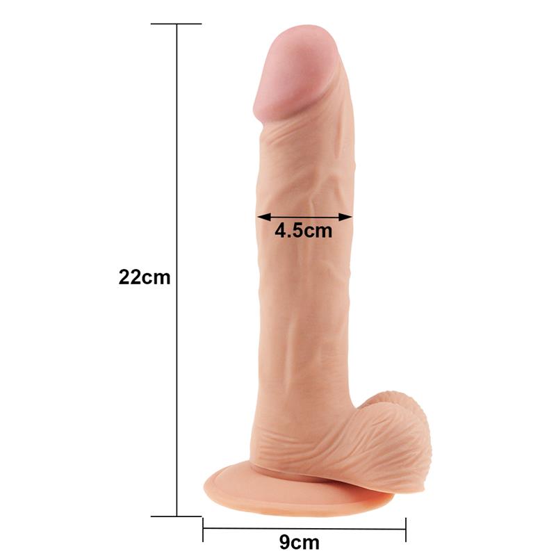 Minkštas dildo su siurbtuku ir tikroviška tekstūra