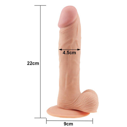 Minkštas dildo su siurbtuku ir tikroviška tekstūra