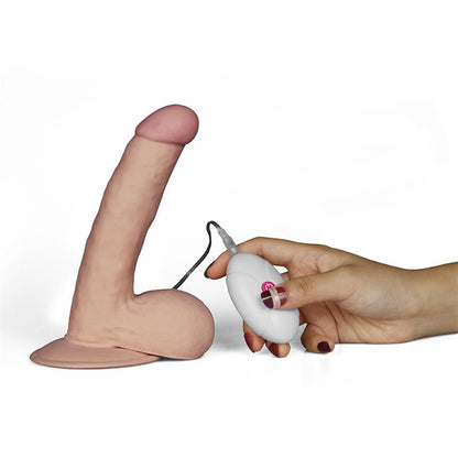 Minkštas dildo su siurbtuku ir vibracija