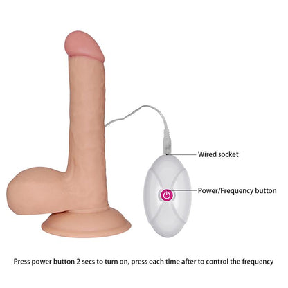 Minkštas dildo su siurbtuku ir vibracija
