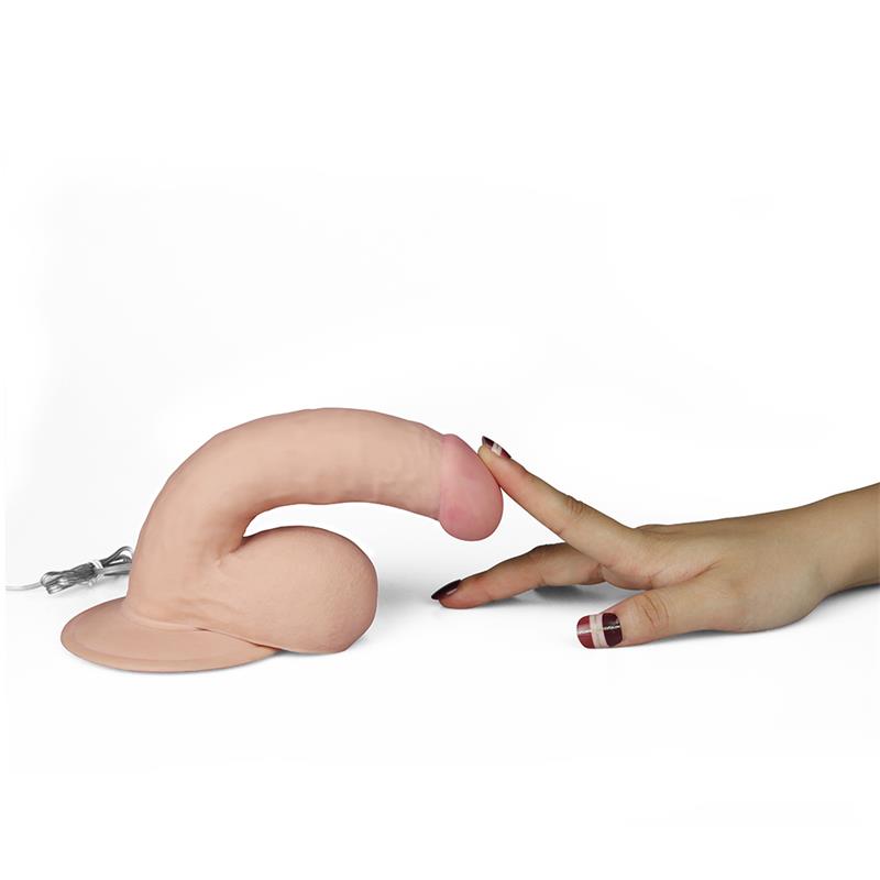 Minkštas dildo su siurbtuku ir vibracija