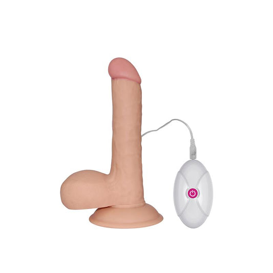 Minkštas dildo su siurbtuku ir vibracija