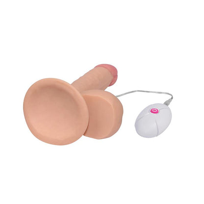 Minkštas dildo su siurbtuku ir vibracija
