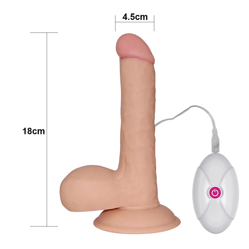 Minkštas dildo su siurbtuku ir vibracija