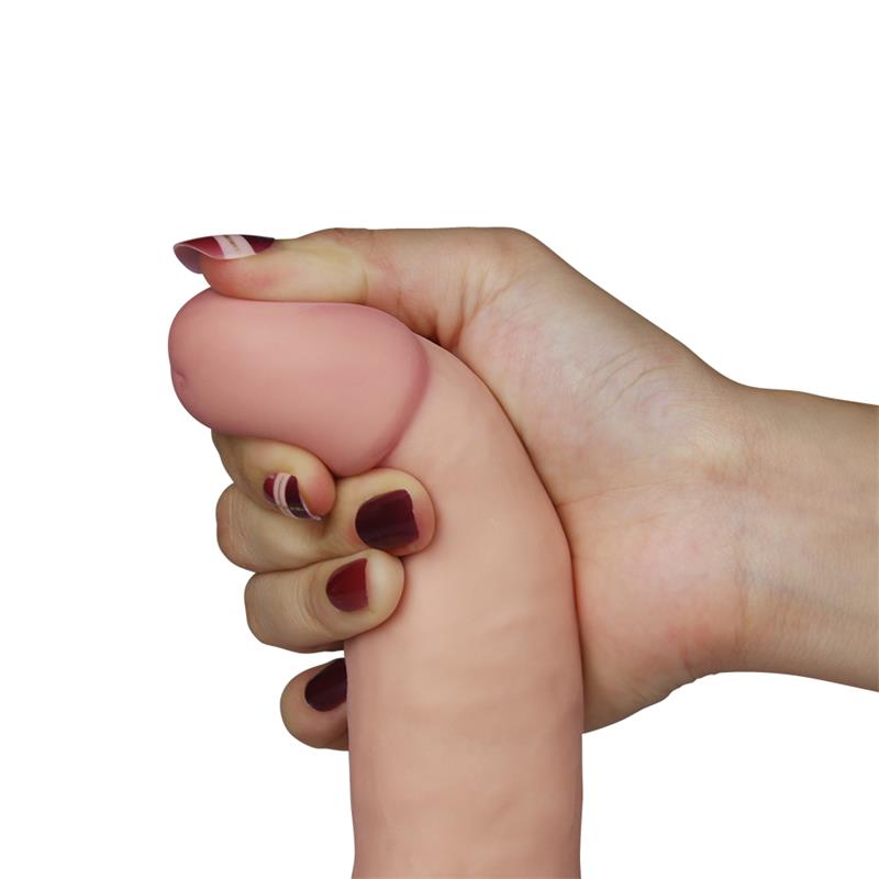 Minkštas dildo su siurbtuku ir vibracija