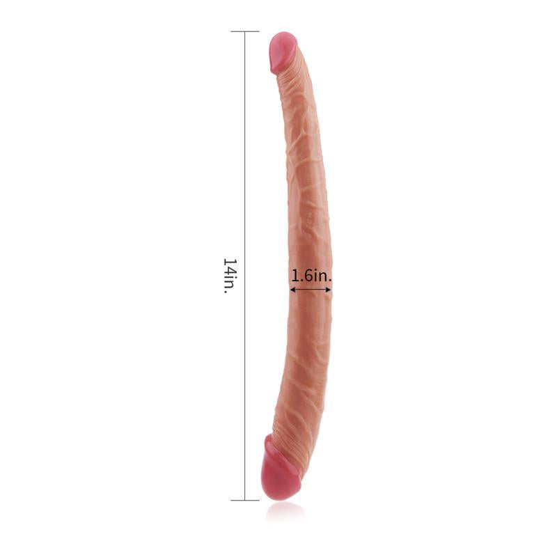 Dvigubas dildo su tikrovišku pojūčiu